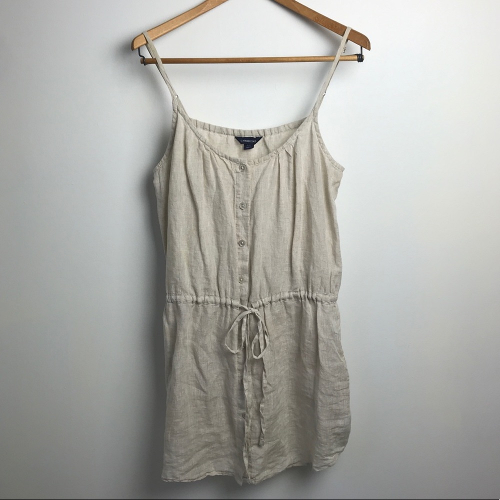 Lands' End Button Down Linen dress, sz M